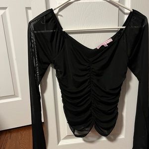 Black long-sleeves going out top